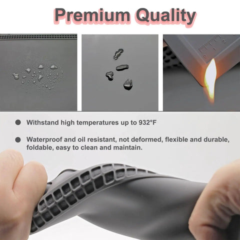 Pro Grade Silicone Soldering Mat With 932 Fahrenheit Heat Resistance showing flexibility and heat resistance features