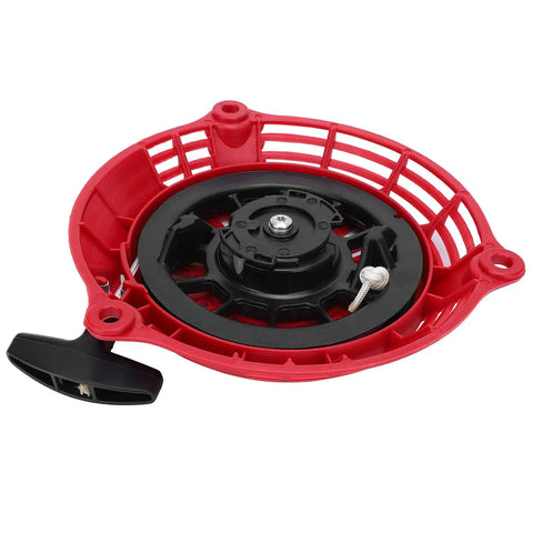 Durable PVC Manual Pull Start Assembly For Garden Tools And Industrial Equipment Tough Replacement Part For GCV160 Engine Pull Starter Easy Fit And Built To Last Performance. red PVC pull start assembly for GCV160 engine with black handle