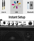 Plug And Play 20W Bluetooth Personal Monitor Amplifier For Electronic Drums And Keyboard USB Interface Front View.