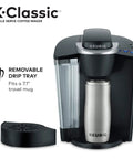 K Classic Single Serve Coffee Maker For K Cup Pods Black Finish With Removable Drip Tray Easy Brew And Versatile Brewing For Tea Cocoa And Iced Drinks
