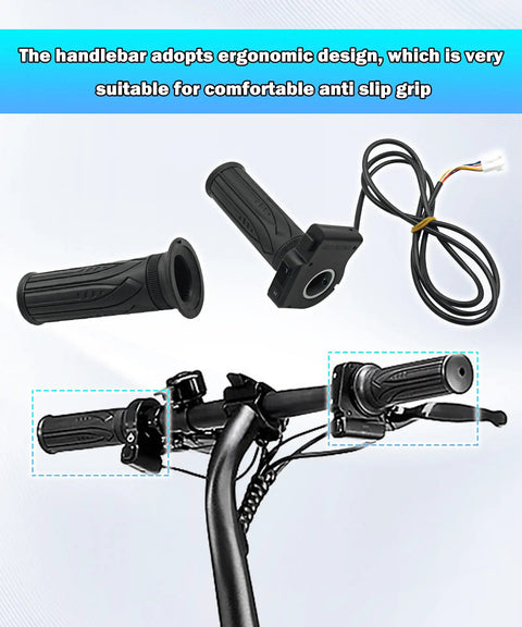 36V Ebike Throttle Grip With LCD Voltage Display Fits Dyu D3F D2F C3 C4 Ebikes And Jetson Bolt Pro Electric Bike Textured Rubber Comfort That Feels Great Replacement Grip For Smooth Acceleration