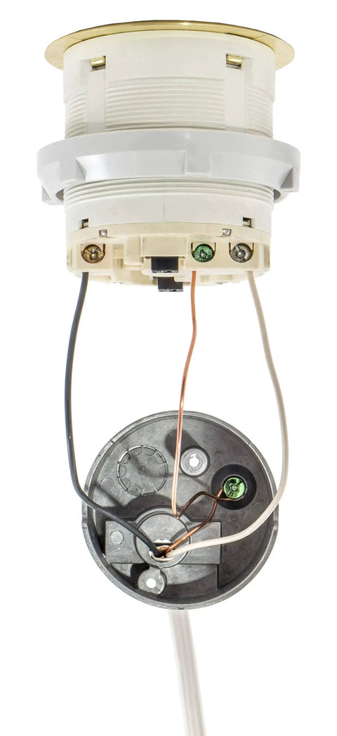 Tamper Resistant Pop Up Countertop Receptacle With Two Receptacles, Surface Or Flush Mount, 15 Amp 125 Volt, wiring view