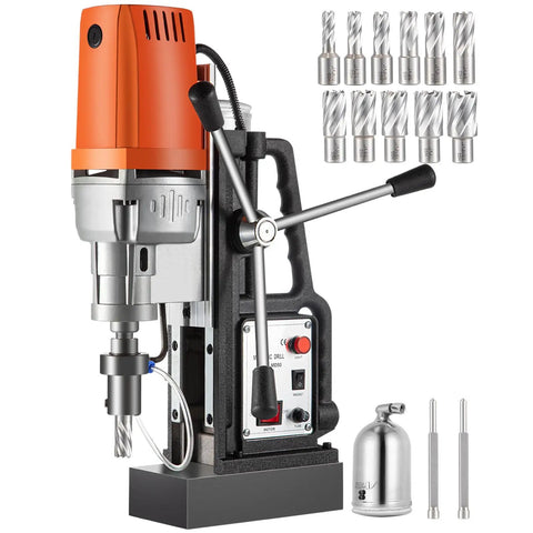 Professional Portable Mag Drill Heavy Hitter With 1450W Copper Motor, 11 HSS cutters, precision hole cutting for steel projects.