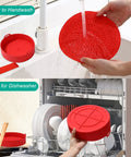 Air Fryer Silicone Liners Set For 5 Qt And Up Game-Changing Nonstick Food Grade Silicone Basket Liners With Split Strip Heat Resistant To 440F Reusable BPA Free With Handy Dual Handles Red being washed by hand and placed in dishwasher