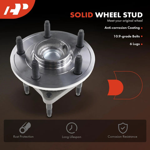 Rear Wheel Bearing And Hub Assembly 5-Lug Direct Fit Replacement Fits Jeep Grand Cherokee 2005 2010 And Commander 2006 2010 High Load Capacity For Smooth Ride And Reliable Axial Radial Support with rust protection and 6 lugs.