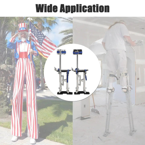 Adjustable Drywall Stilts 15 To 23 Inches Aluminum Lift For Painting Finishing Pruning And Cleaning Built For Easy Maneuverability Pro Grade Lightweight And Balanced Durable Construction Silver with diverse usages