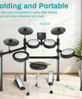 Electric Drum Set With Quiet Mesh Pads For Beginners USB MIDI Ready Kit Including Throne Headphones Sticks 15 Kits And 195 Sounds Realistic Feel For Practice And Performance Ideal Starter Set For Teens on display