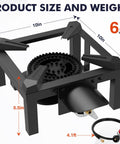Beast High-Pressure Outdoor Propane Stove with 100,000 BTU heat, heavy-duty build, 6 lb weight, 4.1 ft hose regulator
