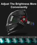 Pro Grade Auto Darkening Welding Helmet With Big 3.86 by 2.44 Inch Viewing Window Side View And Top Optical Clarity Four Arc Sensors Carbon Fiber Look Mask