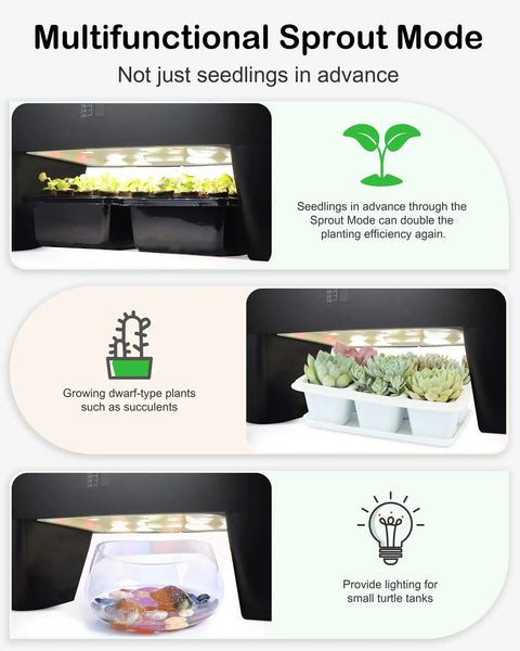 Hydroponic Growing System Kit With 16 Pods No Fuss Smart Herb Garden With Sprout Mode 24W Full Spectrum LED Indoor Planter