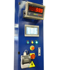 Control panel of Ready To Run Automatic Stretch Wrap Machine With Loading Ramp Includes Built In Scale Weighs 5000 Pounds featuring display and buttons.