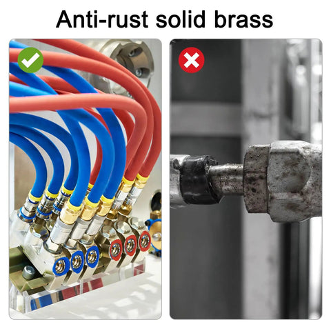 Five Piece Brass Hose Barb Fittings Set M12-1.5 Male To Barb Adapters 10mm Inner Diameter Barbed Pipe Fittings For Water Fuel And Air Lines Durable Corrosion Resistant Easy Install brass hose manifold with blue and red hoses
