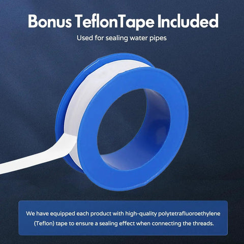 Bonus Teflon Tape included for sealing water pipes, compatible with 2 Piece Pipe Threader Kit With One Half And Three Quarter Inch Dies Electric Drill Compatible Internal External Threading Tool For PVC Copper Fittings Home Repair Plumbing DIY Projects.