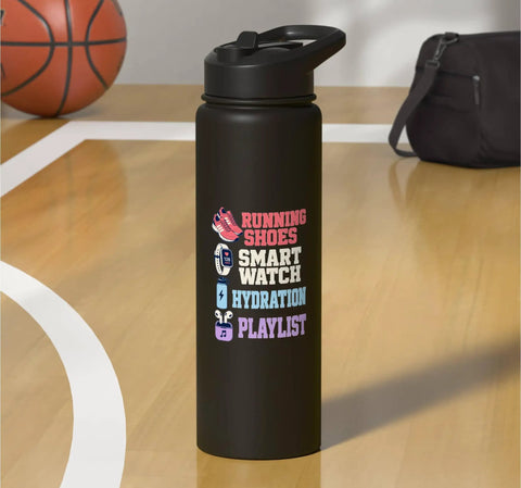 Hydration Boss Insulated Stainless Steel Water Bottle With Leak Proof Flip Lid Dual Wall Keeps Drinks Ice Cold Or Hot BPA Free