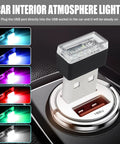 USB LED Car Interior Ambient Lighting Kit With Six Colors Portable Mini Plug In Night Light for car console view