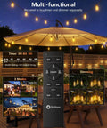 Remote and lighting modes for 100 Feet Solar String Lights For Outdoor Use Waterproof With Remote Dimmable And Timable Three Lighting Modes 31 And 2 Shatterproof LEDs Ideal For Patio Garden Backyard Parties And Summer Vibes