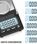 Pro Grade High Precision 100g Milligram Scale 0.001g Readability With 50g Calibration Weight USB And Battery Powered display