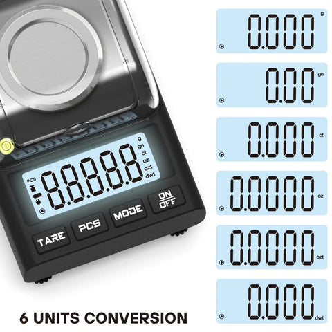 Pro Grade High Precision 100g Milligram Scale 0.001g Readability With 50g Calibration Weight USB And Battery Powered display