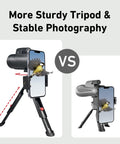 15x52 HD Monocular With Tripod For Hunting, Bird Watching, Hiking, And Travel, displaying tripod stability comparison