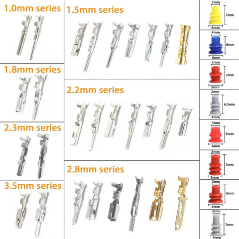 Pro Grade Automotive Wire Crimp Pins Kit With 1.0 To 3.5mm Male And Female Terminals Seals Removal Tool 950 Piece