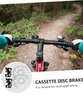 Premium Aluminum Mechanical Disc Brake Kit For Mountain Bikes With Dual Knob Calipers And Full Front Rear Rotor Set visible on bike handlebars.