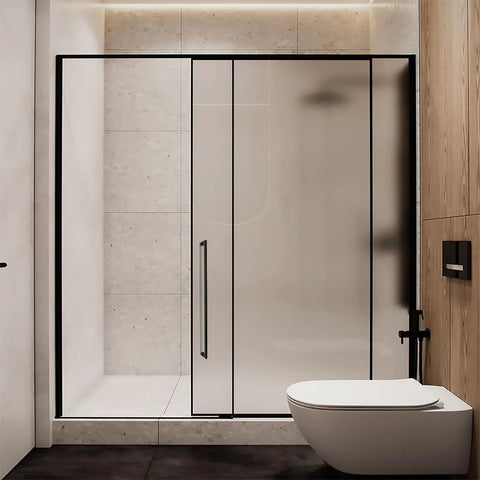 Barn Door Handle Matte Black 24 Inch Back To Back Double Sided Long Door Pull For Shower Glass Doors And Wooden Barn Doors Modern Push Pull Handle For Entryway And Home Cabinet Use Everyday on glass shower door