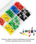 All In One Wire Ferrules And Terminals Kit With Insulated Sleeves, 260 Pcs, shown in color-coded compartments