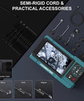 1080P Industrial Endoscope With 4.3 Inch TFT Screen 16.5ft Flexible Cable 8mm Camera Adjustable LED Lights 1 Million Pixels Photo Video Recording USB C Charging, 5m cable and accessories