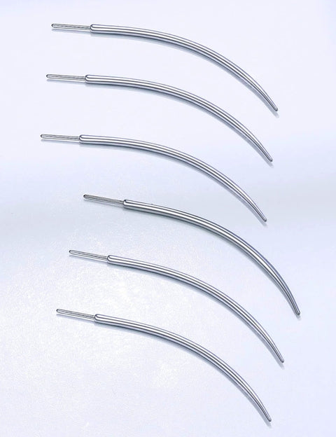 Six-Piece 18G Titanium Curved Piercing Taper Insertion Pins For Threadless Push-In Nose Rings Tragus Helix Cartilage Rook Daith