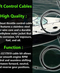 Beefed-Up Heavy Duty 19 Foot Boat Throttle And Shift Cable Set For 600A Gen I Remote Systems, Pack Of 2, with steel core