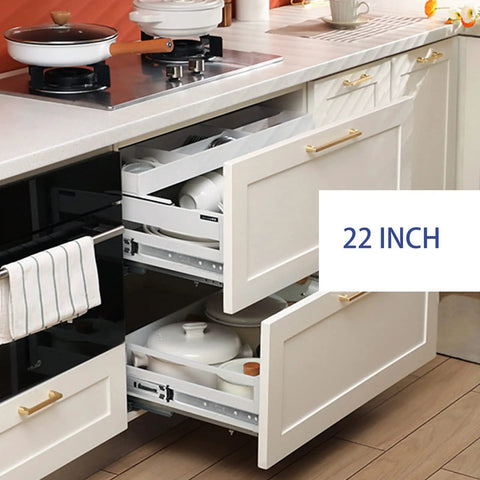 12 Pairs 22 Inch Soft Close Drawer Slides For Heavy Duty Cabinets, 100 Lb Capacity, Full Extension, Ball Bearing Rails, in kitchen