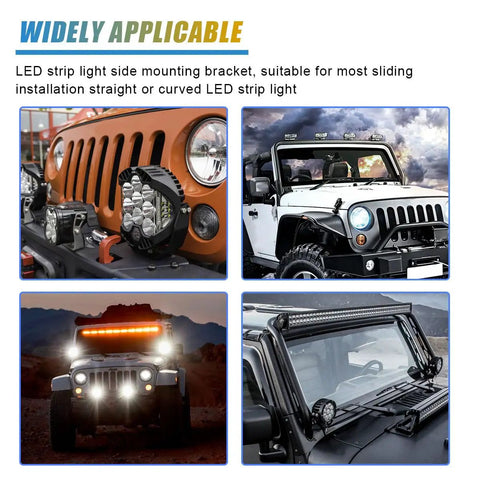 LED light bars mounted on SUVs using Beefy Adjustable Side Mounting Brackets Kit For LED Light Bars And Pods, Heavy Duty Aluminum