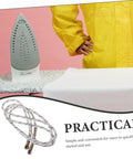 Medium Temperature Steam Hose for Steam Irons, 3 Meter High Pressure Tube shown with ironing board and iron, practical use