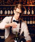 Bartender using Two Pack Waiter Corkscrew Wine Opener Set With Foil Cutter And Bottle Opener Double Hinged Pro Grade Wine Key