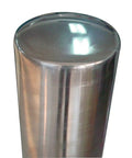 Heavy Duty Stainless Steel Pipe Safety Bollard Tough As Nails Wall 36 Inch X 4-1/2 Inch polished silver top view