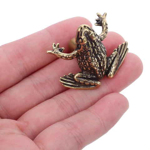 Toad Shaped Brass Cabinet Drawer Pulls For Vintage Style Retro Hardware For Kitchen, Living Room And Bedroom Cabinets