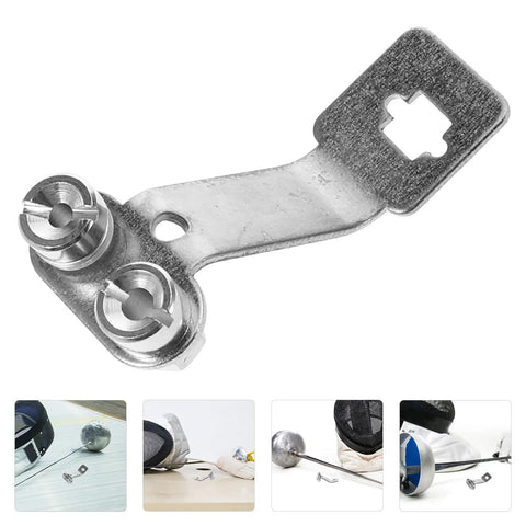 Fencing Foil Display Wall Hanger And Metal Vertical Storage Mount close-up showing stainless steel construction.