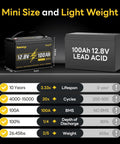 Comparison between 12V 100Ah LiFePO4 Battery Group 31 Deep Cycle Beast Power Pack and 100Ah 12.8V Lead Acid battery.