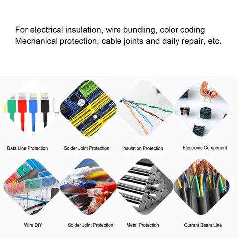 Ycauty 140 Pcs Heat Shrink Tubing Kit With Multipurpose Electrical Insulation Sleeves For Cable Covers And Adjustable Sizes That Are Perfect For Wire Bundling Mechanical Protection And DIY Projects Across The Board, assorted uses