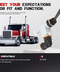 Image of a truck with an air toggle switch pneumatic control valve direct replacement for Peterbilt Kenworth International LT series trucks.