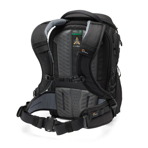 ProTactic BP 350 AW III 17L Camera Backpack For Photographers with ergonomic straps and waist belt, rear view.