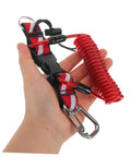 Red Coiled Diving Lanyard With Quick Release Buckle for Underwater Camera and Flashlight Securement, Hand-Held View