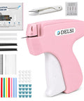 Plug And Play Tagging Machine For Clothing Merchants Loaded With Four Thousand Heavy Duty Fasteners six durable needles, light pink body, use for tagging garments.