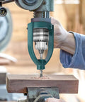 Heavy Duty Square Hole Drill Bit Adapter Mortiser Bit For Bench Drill Furniture Woodworking Joint Converter solid metal tool in action.
