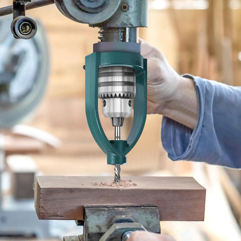 Heavy Duty Square Hole Drill Bit Adapter Mortiser Bit For Bench Drill Furniture Woodworking Joint Converter solid metal tool in action.