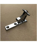 Heavy Duty Refrigerator Middle Door Hinge Replacement Featuring Slick Anti Pinch Buffer And Snug Cold Air Seal For BCD 199kb 206fb 238we 268h Top Shelf Units, chrome finish, side angle view.