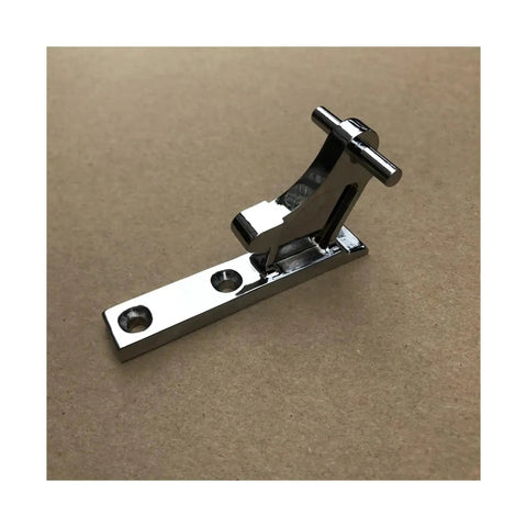 Heavy Duty Refrigerator Middle Door Hinge Replacement Featuring Slick Anti Pinch Buffer And Snug Cold Air Seal For BCD 199kb 206fb 238we 268h Top Shelf Units, chrome finish, side angle view.