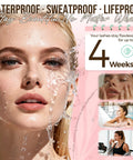 Model with water on face, showcasing Beast Mode Strong Hold Lash Cluster Glue For Up To 4 Weeks, Waterproof And Sweatproof Adhesive.