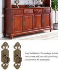 Vintage Brass Cabinet Pulls For Drawers And Doors, Double Open Vertical Retro Handle With Fish Pattern, shown on furniture