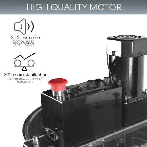 High quality motor of Electric Honey Extractor 8 Frame Rack With 4 Deep Frames, showing controls and noise reduction features.